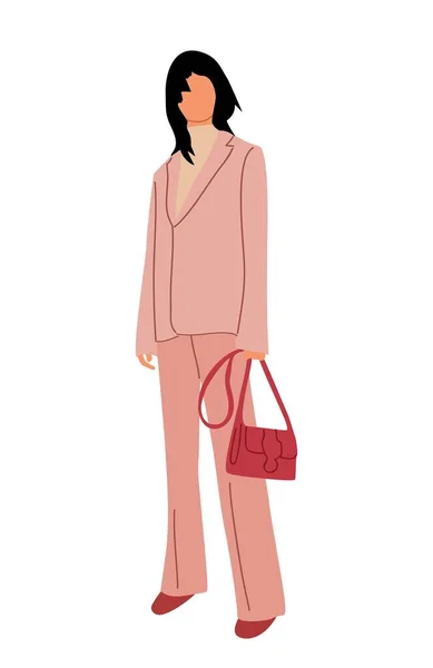 Jonge Zakenvrouwen Moderne Kantoorlook Formeel Roze Pak Mooie Vrouwelijke Baas — Stockvector