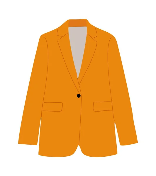 Lässige Modejacke Weiblich Stilvoller Orangefarbener Blazer Damenkleidung Trendige Feminine Bekleidung — Stockvektor