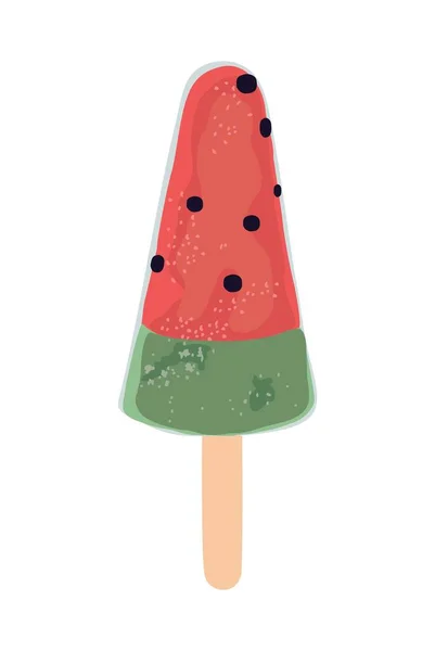 Ice Cream Watermelon Popsicle Colorful Ice Pop Stick Watermelon Shape — Stock Vector