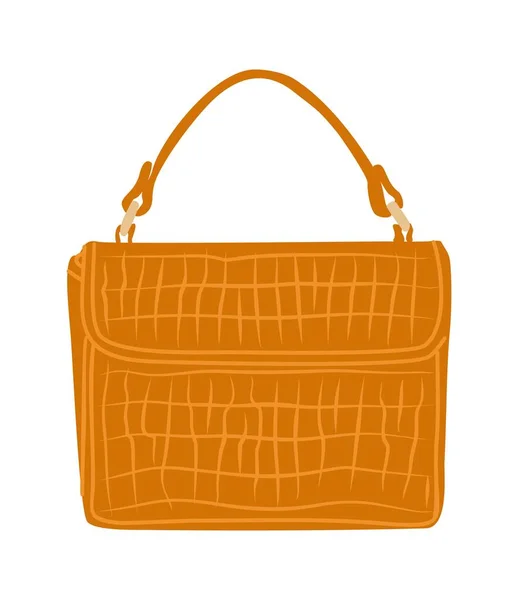Moderne Damentasche Krokodilleder Geprägte Weibliche Handtasche Modisches Handgemachtes Accessoire Orange — Stockvektor