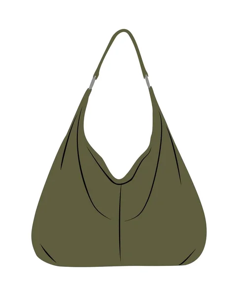 Μοντέρνα Γυναικεία Τσάντα Μόδας Δερμάτινη Πράσινη Τσάντα Τσάντα Άστεγου Τσάντα — Διανυσματικό Αρχείο