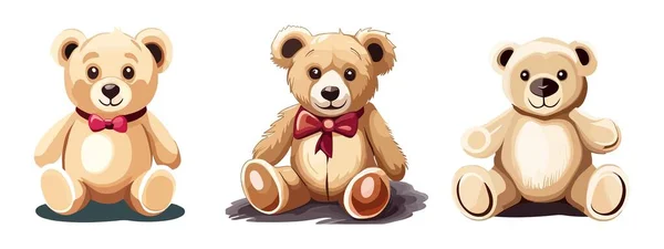 Teddybär Spielzeugikone Karikatur Isoliert Auf Weißem Hintergrund Vektor Illustrationen Grafik — Stockvektor