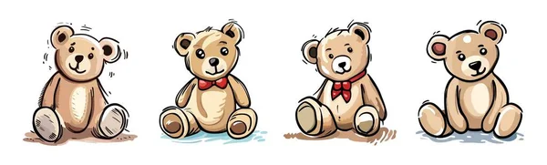 Teddy Urso Brinquedo Ícone Cartoon Isolado Fundo Branco Vetor Ilustrações —  Vetores de Stock