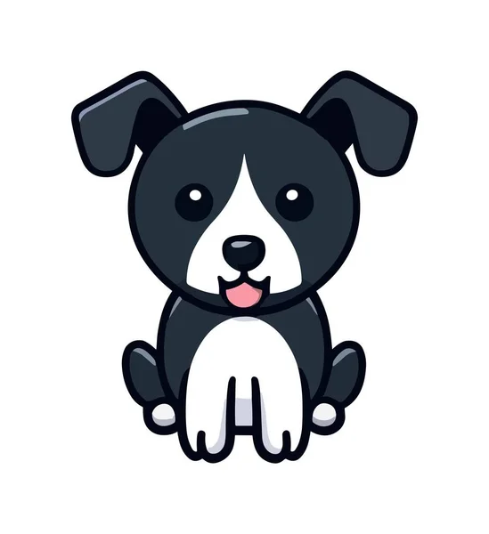 Симпатичная Векторная Иллюстрация Собаки Белом Фоне Мультфильм Собака Щенок Характер — стоковый вектор