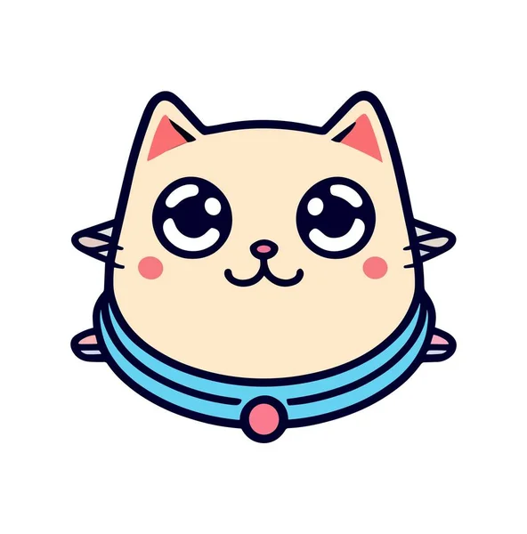 스타일의 아이콘에 귀여운 고양이 고양이 이모티콘 사진입니다 귀엽고 재밌는 고양이 — 스톡 벡터
