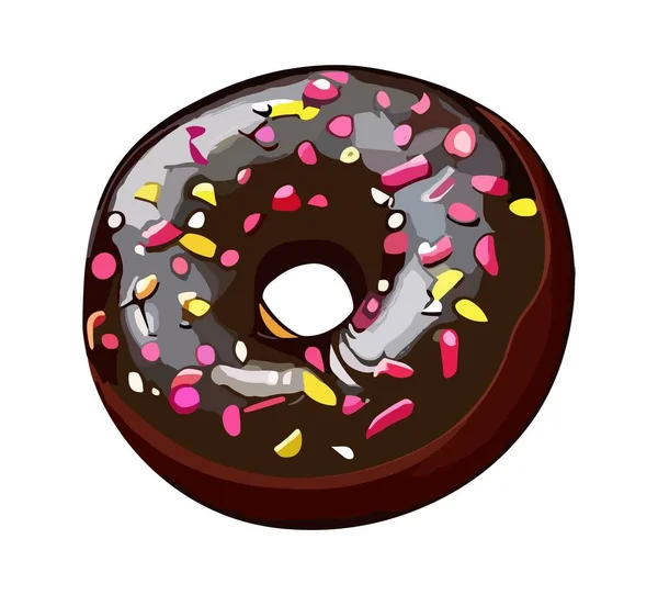 Donut Vetor Ilustração Realista Isolado Fundo Branco Donut Doce Sobremesa —  Vetores de Stock