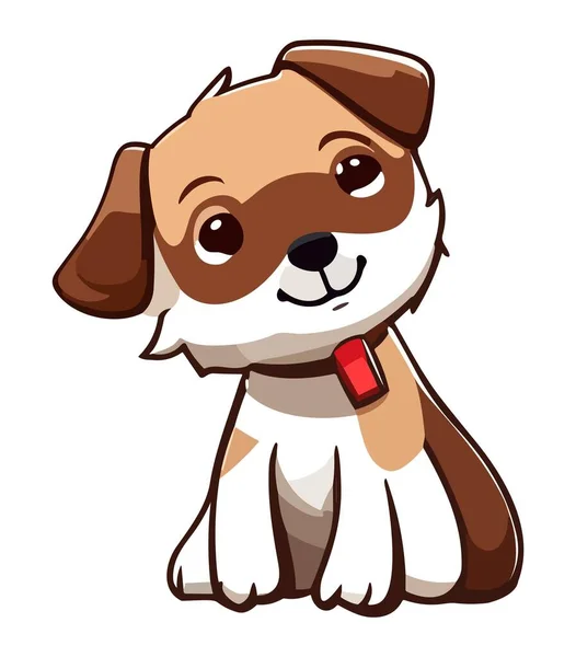 Netter Hund Doodle Vektor Illustration Isoliert Auf Weißem Hintergrund Zeichentrickfigur — Stockvektor