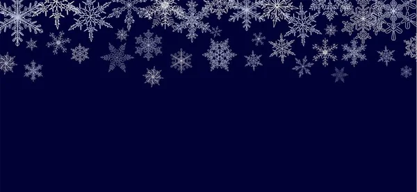 Fondo Navidad Abstracto Con Borde Copos Nieve Azul Plata Espacio — Archivo Imágenes Vectoriales