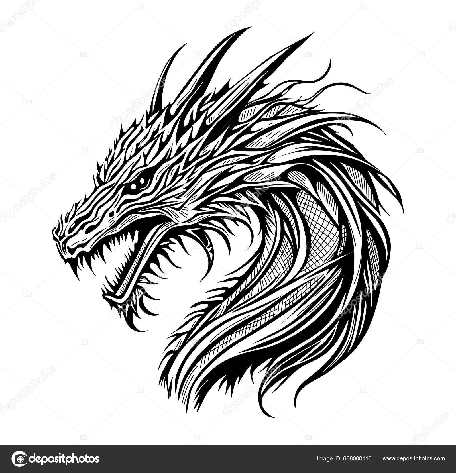 Japanese dragon drawing