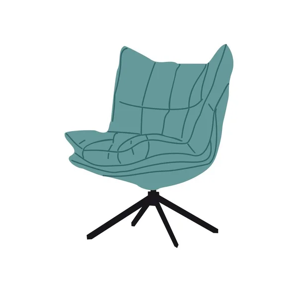 Retro Armchair Modern Teal Color Trendy Mid Century Modern Lounge — Stock Vector