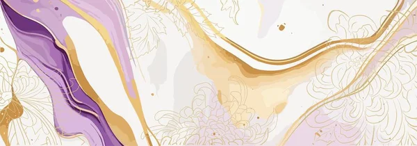 Акварельний Абстрактний Художній Фон Банерний Дизайн Білою Фіолетовою Мармуровою Текстурою — стоковий вектор