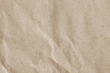 Hafifçe buruşmuş Kraft kağıdının doğal arkaplan ve dokusu
