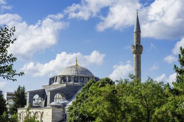 Kilic Ali Paşa Camii. İstanbul, Türkiye 'de Uzun Minareli Cami Manzarası