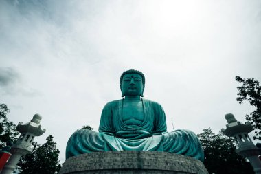 Kamakura Daibutsu 'nun Büyük Buda' sı Tayland Tapınağında - Wat Doi Prachan Mae Tha, Lampang Tayland Seyahat Simgesi.