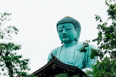 Kamakura Daibutsu 'nun Büyük Buda' sı Tayland Tapınağında - Wat Doi Prachan Mae Tha, Lampang Tayland Seyahat Simgesi.