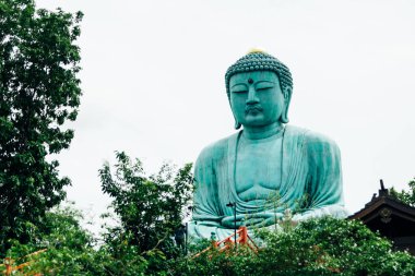 Kamakura Daibutsu 'nun Büyük Buda' sı Tayland Tapınağında - Wat Doi Prachan Mae Tha, Lampang Tayland Seyahat Simgesi.