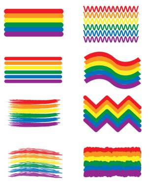 Gökkuşağı şeritleri ve şeritleri. LGBT gurur simgesi. 