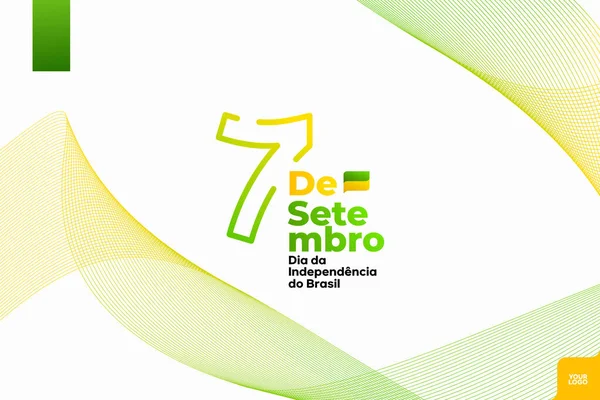 Brasilianischer Unabhängigkeitstag Logotyp September Mit Flaggenhintergrund — Stockvektor