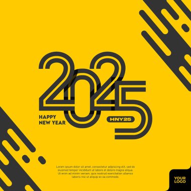 Soyut renkli mutlu yeni yıl 2025.