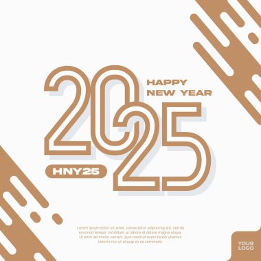 Soyut renkli mutlu yeni yıl 2025.