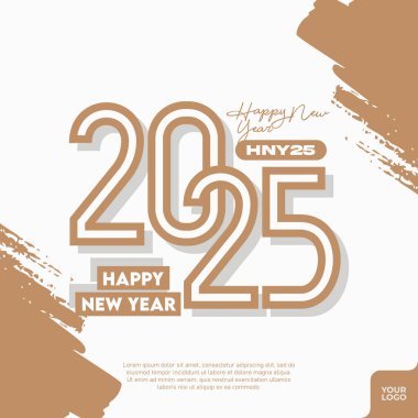 Soyut renkli mutlu yeni yıl 2025.