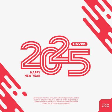 Soyut renkli mutlu yeni yıl 2025.