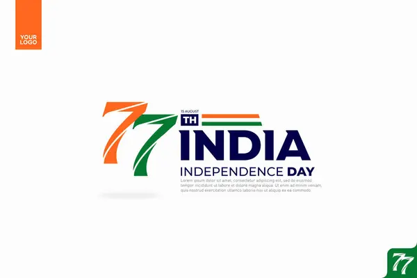 Stock vector India's 77th independence anniversary logotype.