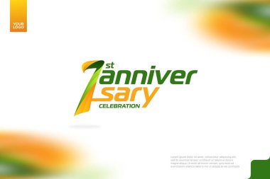 Vibrant 1st Anniversary Celebration with Colorful Design clipart