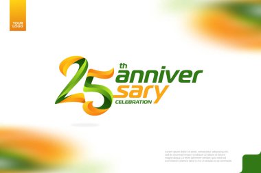 Vibrant 25th Anniversary Celebration with Colorful Design clipart