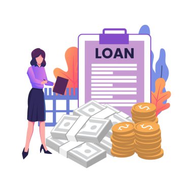 Kredilerin serbest bırakılması düz biçim illüstrasyon tasarımı