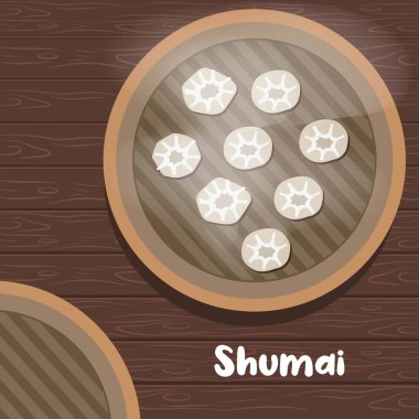 shumai düz biçim illüstrasyon vektör tasarımı