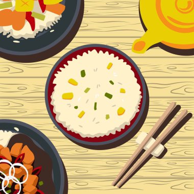 Düz yumurta pilavı tasarımı