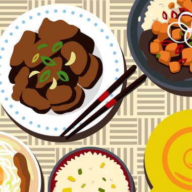 bulgogi düz biçim illüstrasyon vektör tasarımı