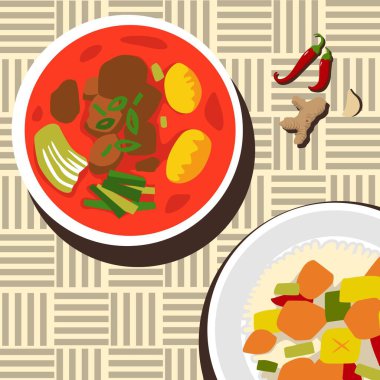 Gamjatang düz biçim illüstrasyon vektör tasarımı