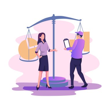 Karşılaştırma konsepti. İş süreçlerini, göstergeleri, performans ölçümlerini en iyilerle karşılaştırmak. Ölçmek, analiz çizelgeleriyle test etmek. Düz grafik çizimleri beyaz arkaplanda izole edildi