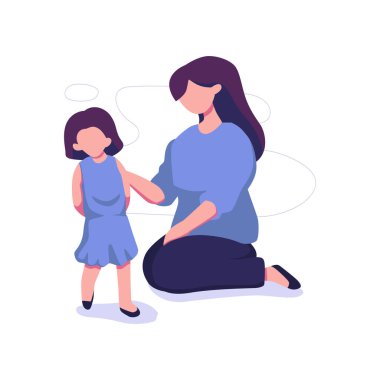 Parent-child relationship flat style illustration vector design