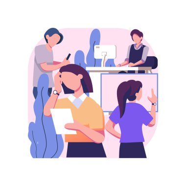  Working process with different tasks. Flat vector illustrations isolated on white background