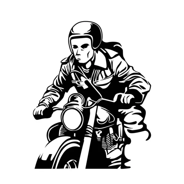 Tunnbindare Motorcykel Ryttare Vektor Illustration Design — Stock vektor