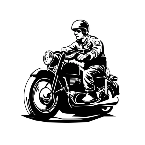 Mann Fährt Küfer Motorrad Vektor Illustration Design — Stockvektor