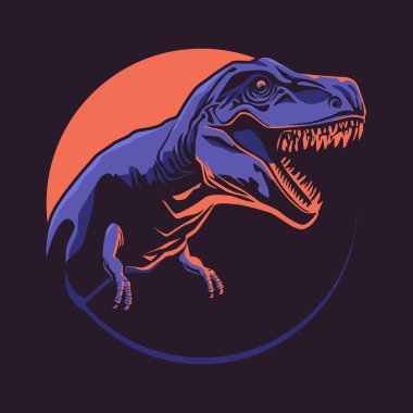 T-shirt tasarımı için tyrannosaurus illüstrasyonu