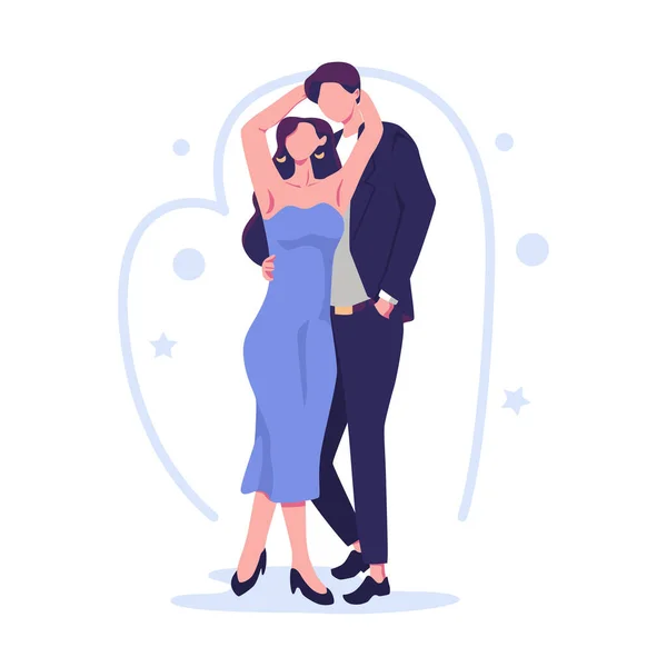 Romantic Relationships Flat Style Illustration Vector Design — Stock Vector