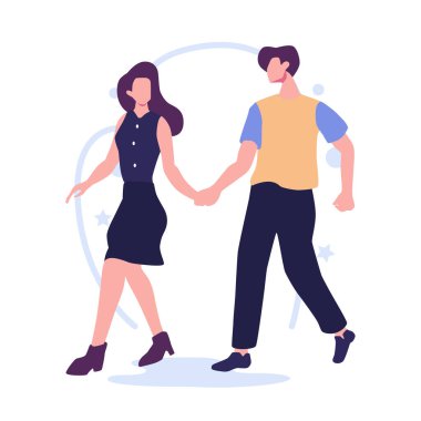 Romantik ilişkiler düz stil illüstrasyon vektör tasarımı