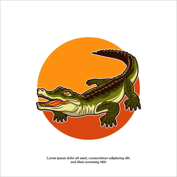 Crocodile Mascot Vector Illustration Design — Stock Vector