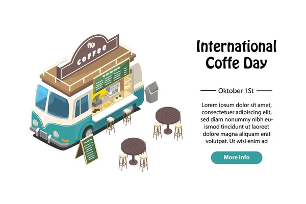 World Coffee Day Flat Style Vector Background Design — Stock Vector