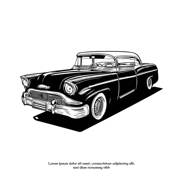 Design Carro Retro Vintage Clássico — Vetor de Stock