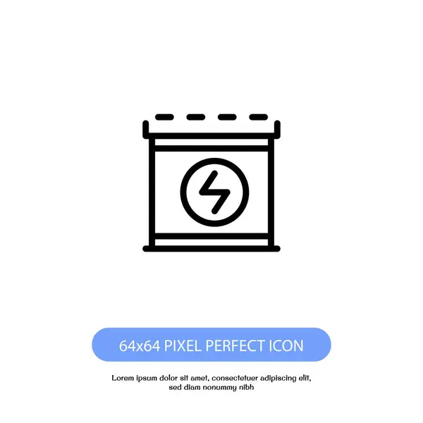 Ícone Contorno Bateria Carro Pixel Perfeito Para Web Celular — Vetor de Stock
