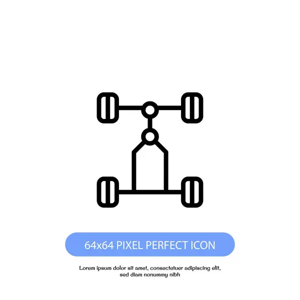 Coche Chasis Contorno Icono Píxel Perfecto Para Web Móvil — Vector de stock