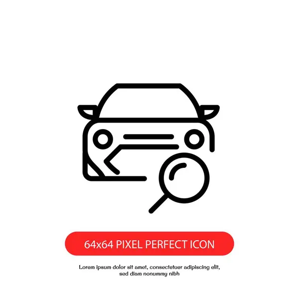 Carro Busca Esboço Ícone Pixel Perfeito Olhando Para Ícone Venda — Vetor de Stock