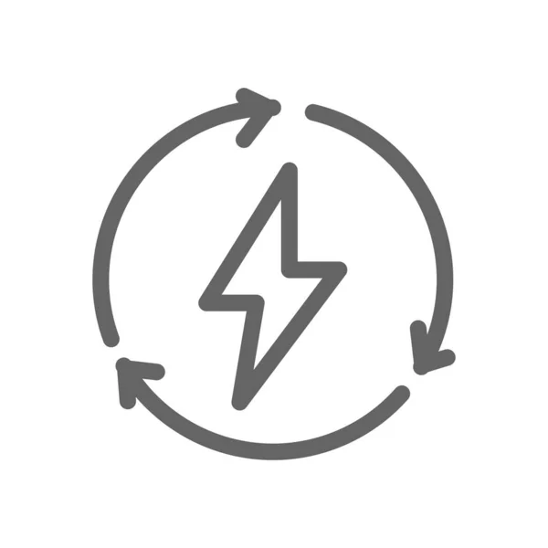 Icono Del Esquema Energía Renovable Icono Contorno Electricidad Amigable Píxel — Vector de stock