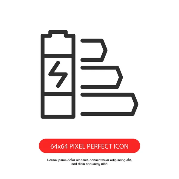 Energieverbruik Niveau Overzicht Pictogram Pixel Perfect Goed Voor Web Mobiele — Stockvector